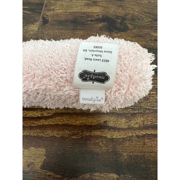 Mud Pie Pink Terry Cloth Elephant Plush Rattle - Picture 5 of 6